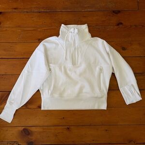 Old Navy White Cowl-Neck Half-Zip Sweatshirt